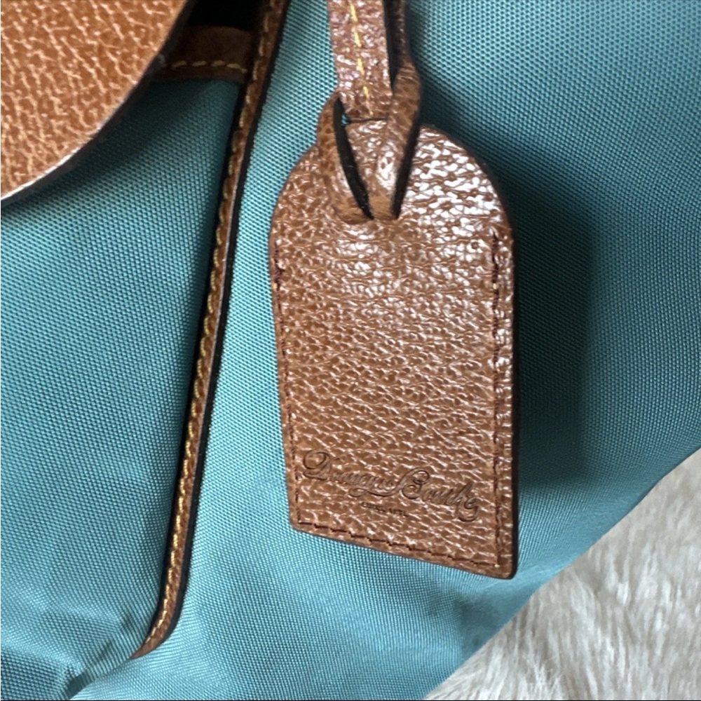 Dooney and Bourke Elegant Blue and Brown Tote Bag - Picture 4 of 16